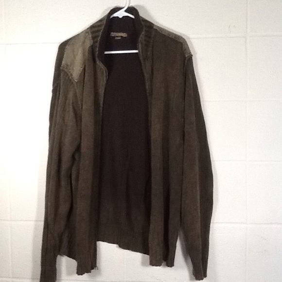 Brown Zip Front Sweater Jacket Sz XXL - Picture 5 of 8